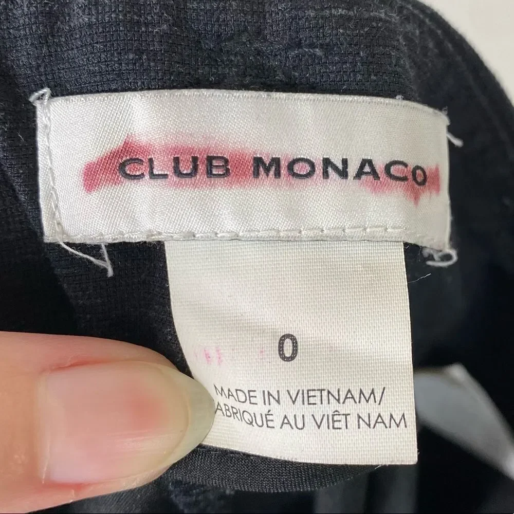 Club Monaco Black Cropped Trouser Pants